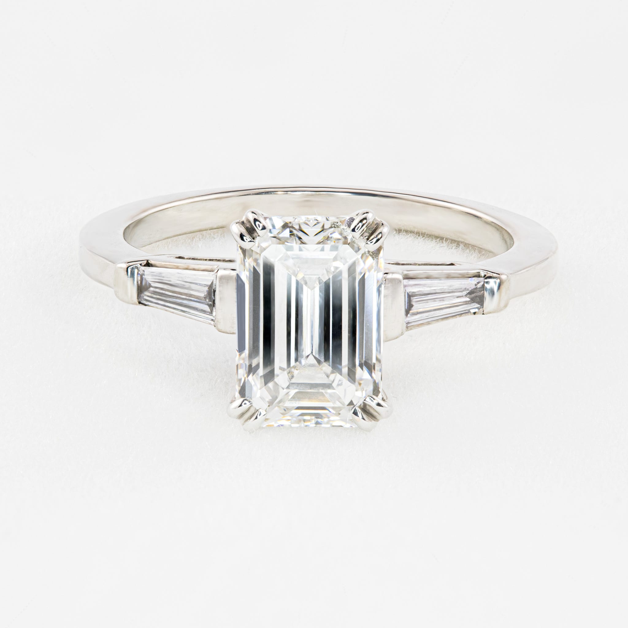 Emerald Cut Diamond Three-Stone Engagement Ring in Rockville