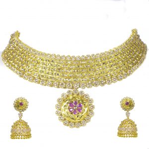 22kt Uncut Diamond (Polki) Necklace And Earring Set