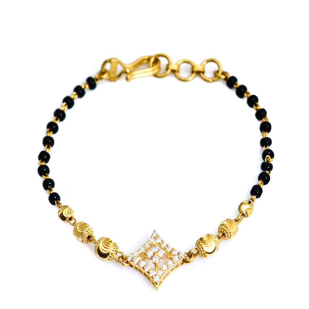 22kt Black Bead Bracelet- Baby Jewelry - Image 2