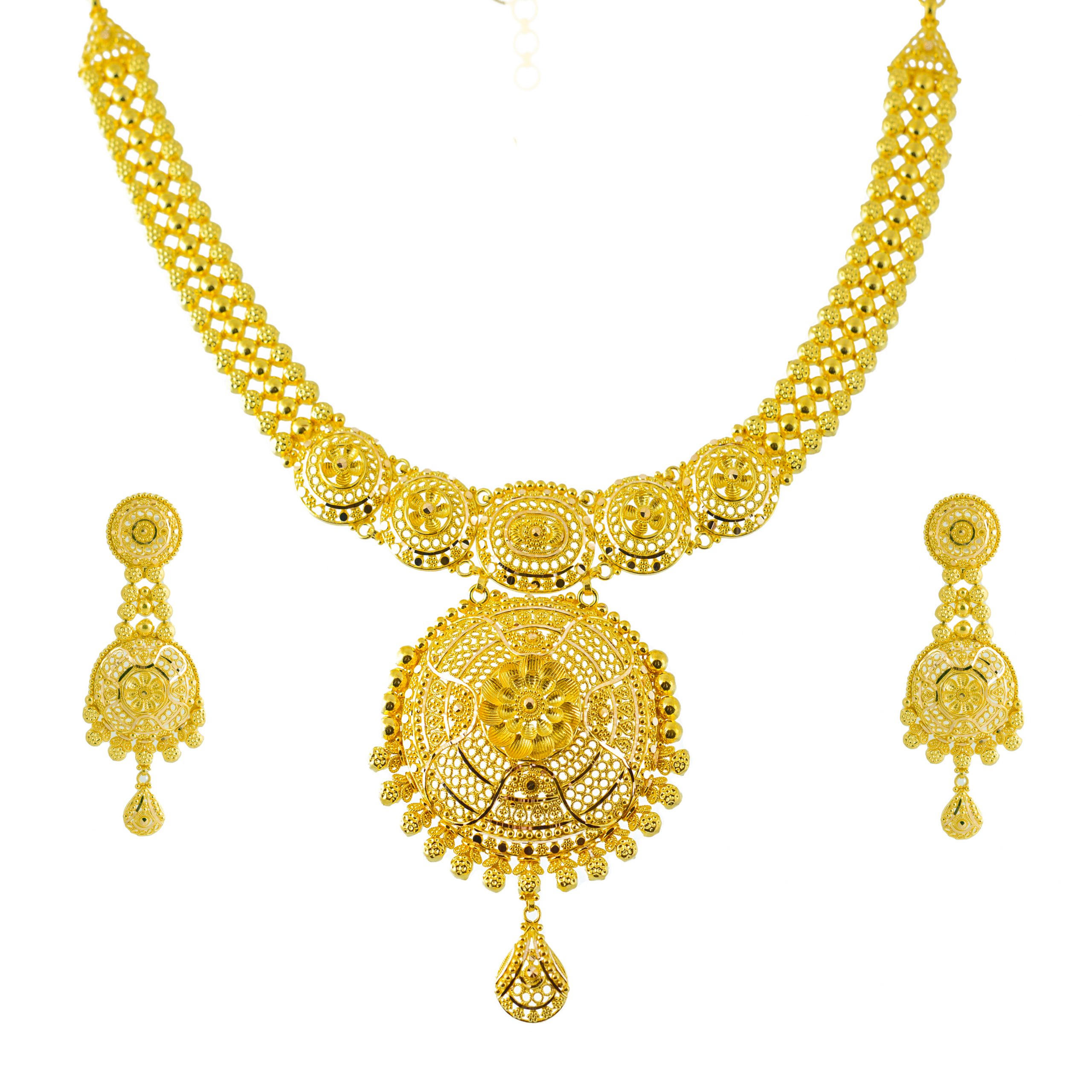 22kt Necklace and Earring Set